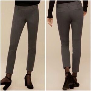 Babaton Women Size 2 Elliot Low Rise Slim Leg Grazer Pants Gray Side Zip NWT